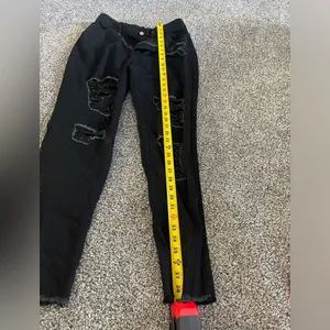 Black Ripped Distressed Jeans L Size L thumbnail 3