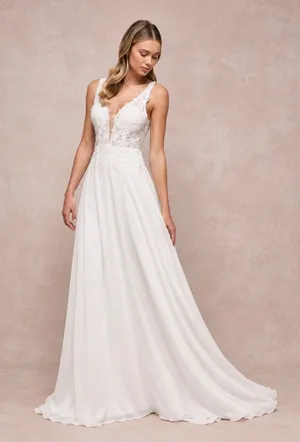 LULUS Bridal Wedding Elegant Sophisticated Floral Sexy Mermaid Gown thumbnail 1