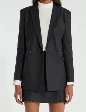 Billie The Label Diana Pin Stripe Blazer Black S thumbnail 8