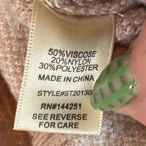 Sincerely Jules Tan Herringbone V-Neck Sweater Vest ST20130 Small thumbnail 4
