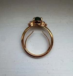 Vintage gold cabochon stone ring Size 6 thumbnail 3