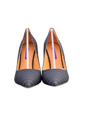 Ralph Lauren Collection Celia Pinstripe Wool Blend Pump EU 39 US 9 Business thumbnail 3