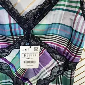 Zara Check Plaid Lace-Trimmed‎ Camisole Top thumbnail 6