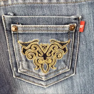 EXIT Medium Wash Denim Bermuda Jean Shorts Size 25 thumbnail 8