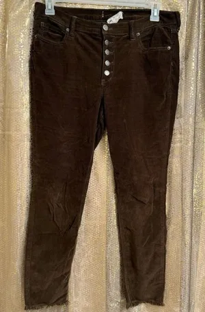 Free People Reagan Walnut Brown Button Fly Corduroy Ankle Jeans Size 30 thumbnail 1