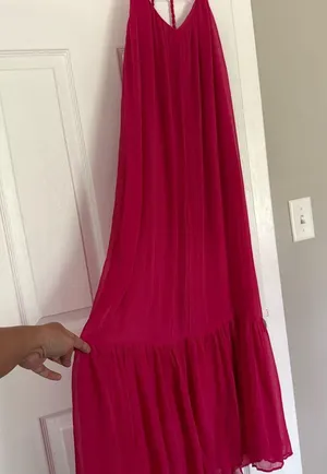 Zara Magneta Hot Pink Long Maxi Flowy Dress thumbnail 4