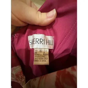 Sherri Hill Womens Wine/Burgundy Floral Cocktail Prom Dress Size 6 Rhinestone‎ thumbnail 5