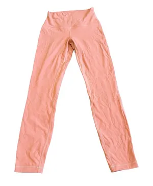 Lululemon High Waisted Pull-On Leggings Full Length Salmon Peach Size 4 Women's thumbnail 1