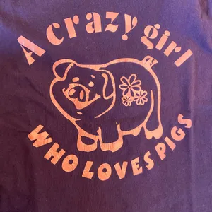 ‘A Crazy Girl Who Loves Pigs’ Funny Graphic T Shirt 🔥 thumbnail 4