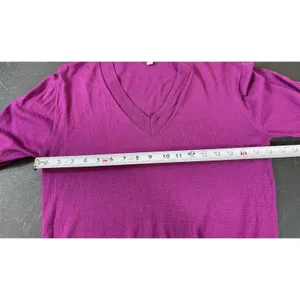 J.Crew 100% Merino Wool Sweater Women S Magneta Purple V-Neck Lightweight thumbnail 10