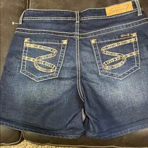 Seven 7 Blue Jean Shorts with Rolled Hem thumbnail 2