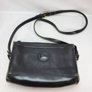 Dooney & Bourke Crossbody Bag Black‎ All Weather Leather Vintage USA Brass thumbnail 1