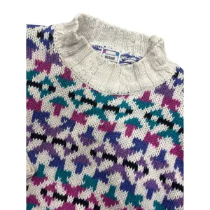 Vintage 62 East Women's Small Colorful Geometric Pattern‎ Mock Neck Sweater thumbnail 11
