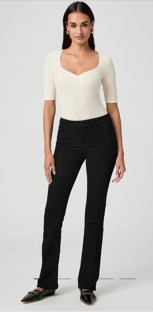 PAIGE Women's Black Manhattan Boot Cut Jeans thumbnail 1