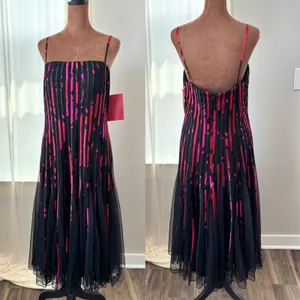 Vintage JS Collections Dress Size 14 NWT Abstract Pleated Mesh Y2K Whimsigoth thumbnail 3