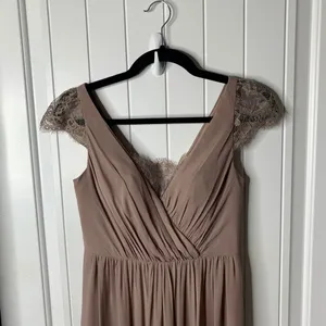 BHLDN Jenny Yoo lace mocha mousse‎ bridesmaid maxi dress size 2 wedding guest thumbnail 4