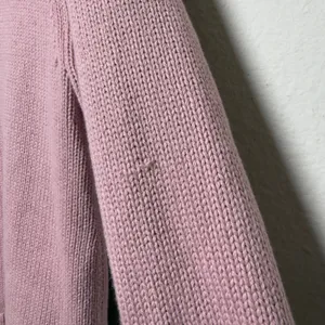 J. Crew Women 100% Cotton Sweater XS Pink Mock Neck Ribbed‎ Side Slits FIsherman thumbnail 7