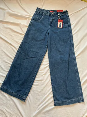 High-Rise Wide Leg Jeans in Dark Indigo thumbnail 1
