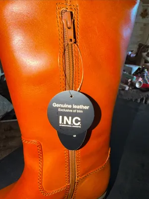 INC Fawne Leather Knee‎ High Boots cognac Brown Size 5.5 thumbnail 9