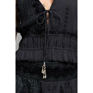 POL V-Neck Cotton Ruffled‎ Crop Cami - Medium thumbnail 6