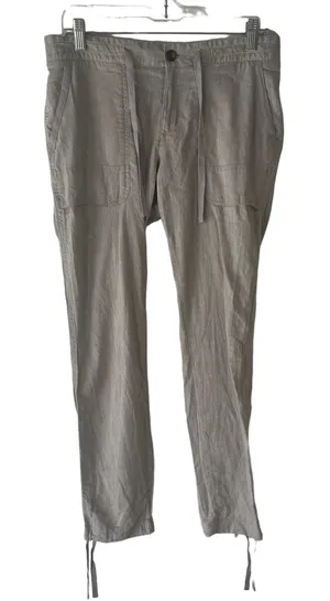 Columbia Sportswear Hemp Cotton‎ Pants Khaki Tan Drawstring Utility Womens Small thumbnail 1