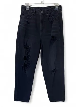 American Eagle Relaxed Mom Jeans Womens Size 6 Short Black Distressed High Rise thumbnail 6