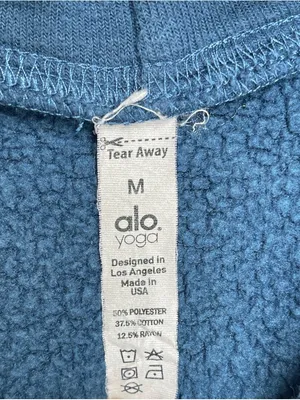 ALO Yoga Teal Cropped Hoodie loungewear Activewear Pilates Gym Outdoor size M thumbnail 3