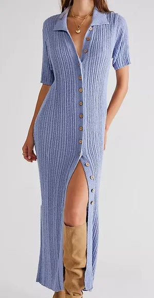 Free People Beach Riding Waves Sweater Midi in Rock Crystal Size Small thumbnail 1