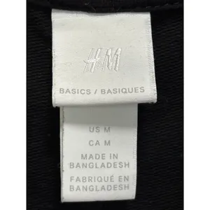 H&M Short Sleeve Black Sweater Size M Crew‎ Neck Soft Ribbed Hem thumbnail 2