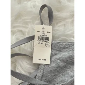 Aerie Real Good Strappy Side Lace Up Bralette Grey Size Medium thumbnail 8