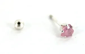 925 Sterling Silver Pink Heart Earring Studs thumbnail 3