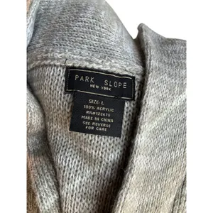 Park Slope New York Gray Cable Knit Shawl Collar Cardigan Size L thumbnail 5