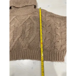 Olivaceous Womens Sweater Brown Turtleneck Long Sleeve Cable‎ Knit Cropped S thumbnail 4