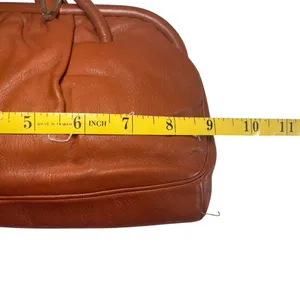 Vintage Cabra Nappa Brown Leather Handbag‎ Mini Purse Clip Closure Argentina thumbnail 11