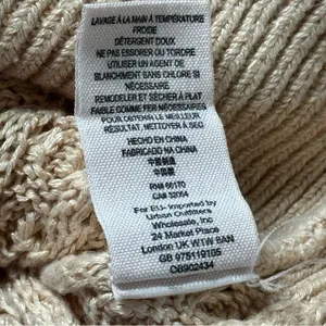 Crazy In Love Beige Linen Blend Off-The Shoulder Ruffle Sweater M thumbnail 11