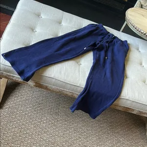 Basic Editions 100% Cotton Navy Blue Drawstring Sweatpants Size Small thumbnail 3