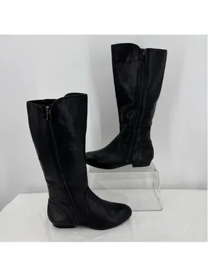 Black Riding Boots Gianni Bini Genuine Leather Equestrian Size 7M thumbnail 2