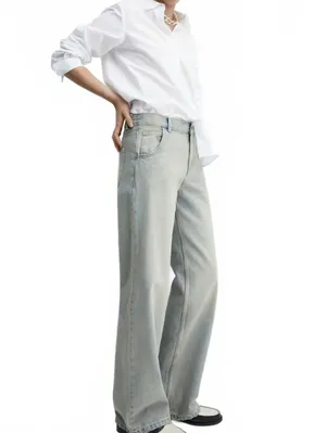 Mango Low-Rise Wideleg Jeans NWT Ines Medium Vintage Blue Size 14 (EUR 46) thumbnail 2