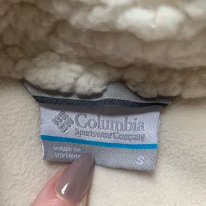 Columbia Off-White Sherpa Fleece Vest S thumbnail 3