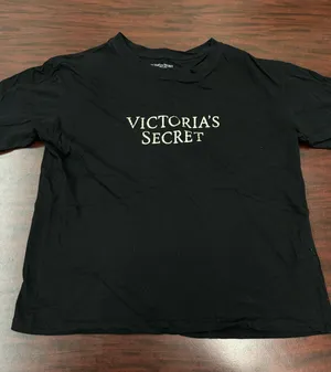 Victoria’s Secret Black Oversized Short Sleeve Shirt Size Small thumbnail 1