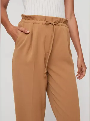 NEW Aritzia Wilfred Kari Paperbag Pants Mustard Yellow Relaxed Fit Size S chic thumbnail 5