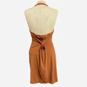 Wild Fable XL Minidress Orange Shimmer Halter Cutout Bodycon Y2K Club Fest Date‎ thumbnail 5