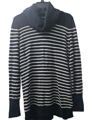Ralph Lauren Striped Cowl Neck Tunic Sweater Long Sleeve‎ Pullover Medium thumbnail 1