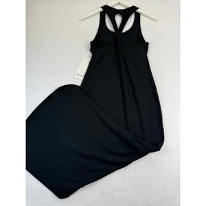 Lululemon Restore and Revitalized Dress Black Maxi‎ Racerback Keyhole Size 6 NEW thumbnail 9