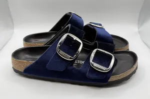 Birkenstock Arizona Big Buckle Rivet Midnight Velvet Exquisite 39 Narrow L8/M6 thumbnail 1