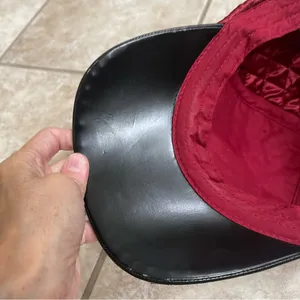 Disney‎ Parks Original Red Quilted Hat Black Mickey Rose Ears Beauty & the Beast thumbnail 4