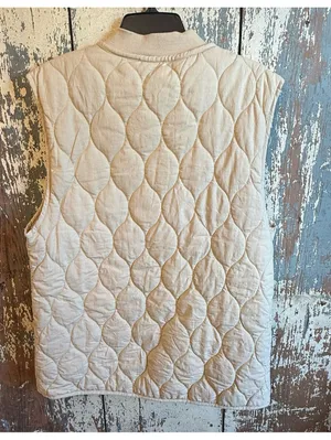 Quilted Front Vest beige Khaki size medium Tan thumbnail 4