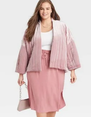 A New Day Pink Quilted Puffer Jacket thumbnail 5