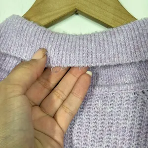 American Eagle Collared Sweater Womens Size Large Purple Knitted Pullover Preppy thumbnail 7