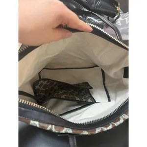 Coach F33504 Taxi Zip Top Tote In Signature Coated Canvas Women Bag Brown thumbnail 9
